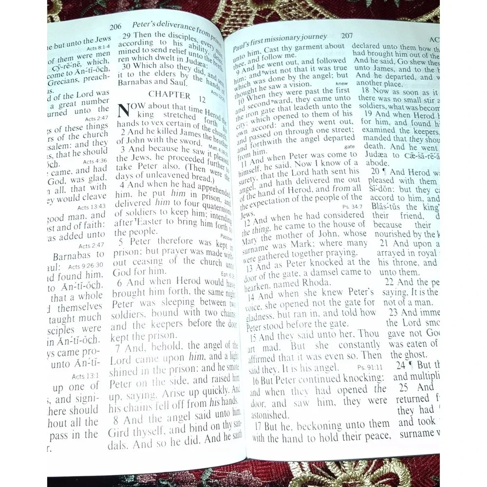 GIANT PRINT King‎ James Version Bible Faux BLACK LEATHER Red Letter Edition